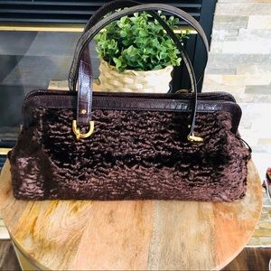 NWOT Kate Spade Vtg Doctors Brown Faux Fur Satchel